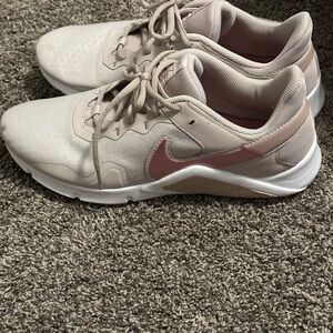 Nike Women's Beige and Pink Sneakers